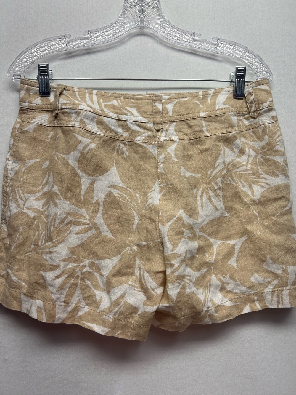 Tommy Bahama Beige and White Leaf-Print Linen-Blend Shorts - Picture 7 of 9